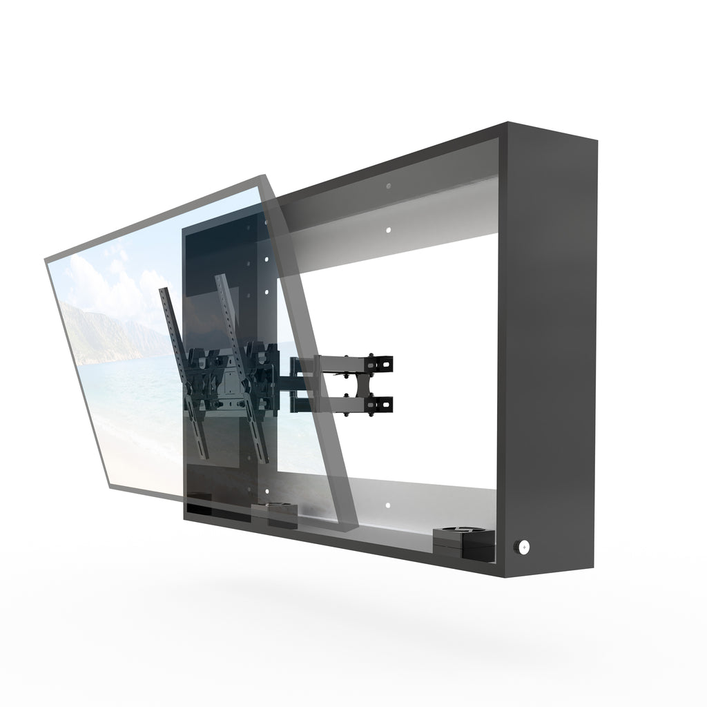 50-55 inch Waterproof Outdoor TV Enclosure Dustproof, Impact-Resistant with Anti-Theft Lock