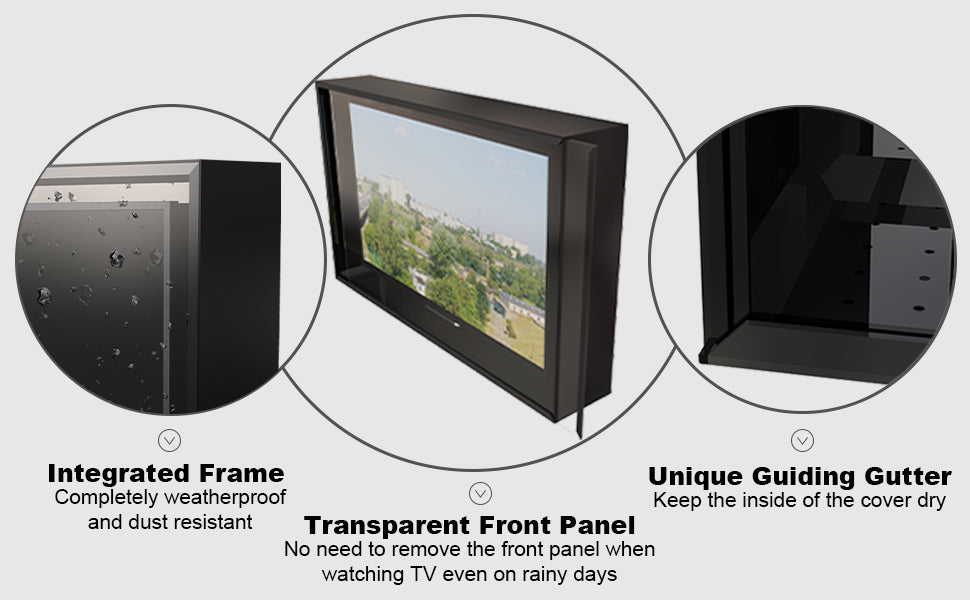 50-55 inch Waterproof Outdoor TV Enclosure Dustproof, Impact-Resistant with Anti-Theft Lock